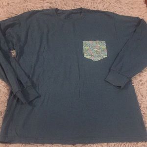 Long sleeve heavy cotton pocket T-shirt -M